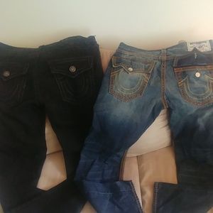 Two pair of true religin jeans